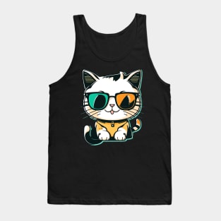 Cat wearing sunglasses cool Tank Top